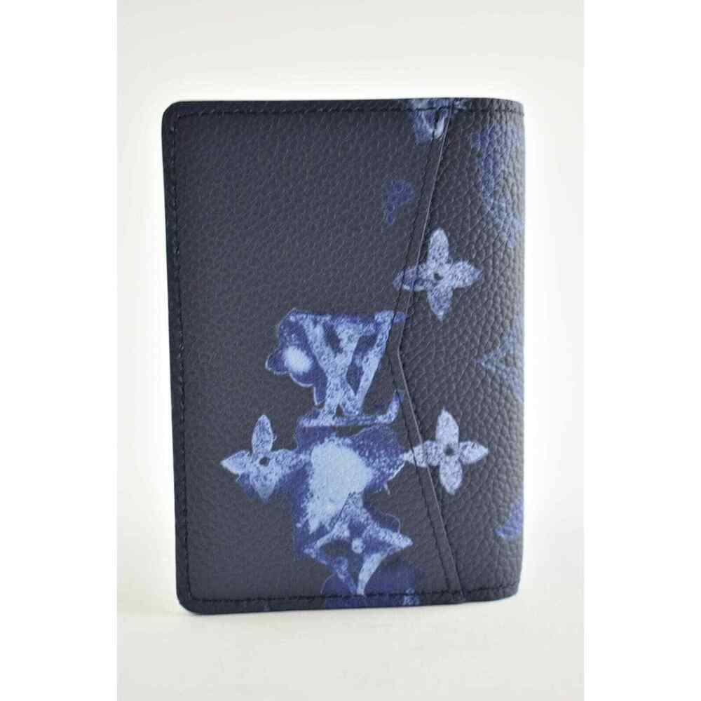 Louis Vuitton Watercolor Ink Blue Monogram Logo Pochette Pocket Organizer Wallet - Picture 7 of 10